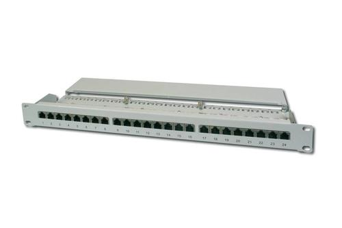 DIGITUS PANNELLO PATCH 19" SCHERMATO 16 PORTE 8 POLI RJ45 PER RETI CATEGORIA 6 - 1 UNITA GRIGIO